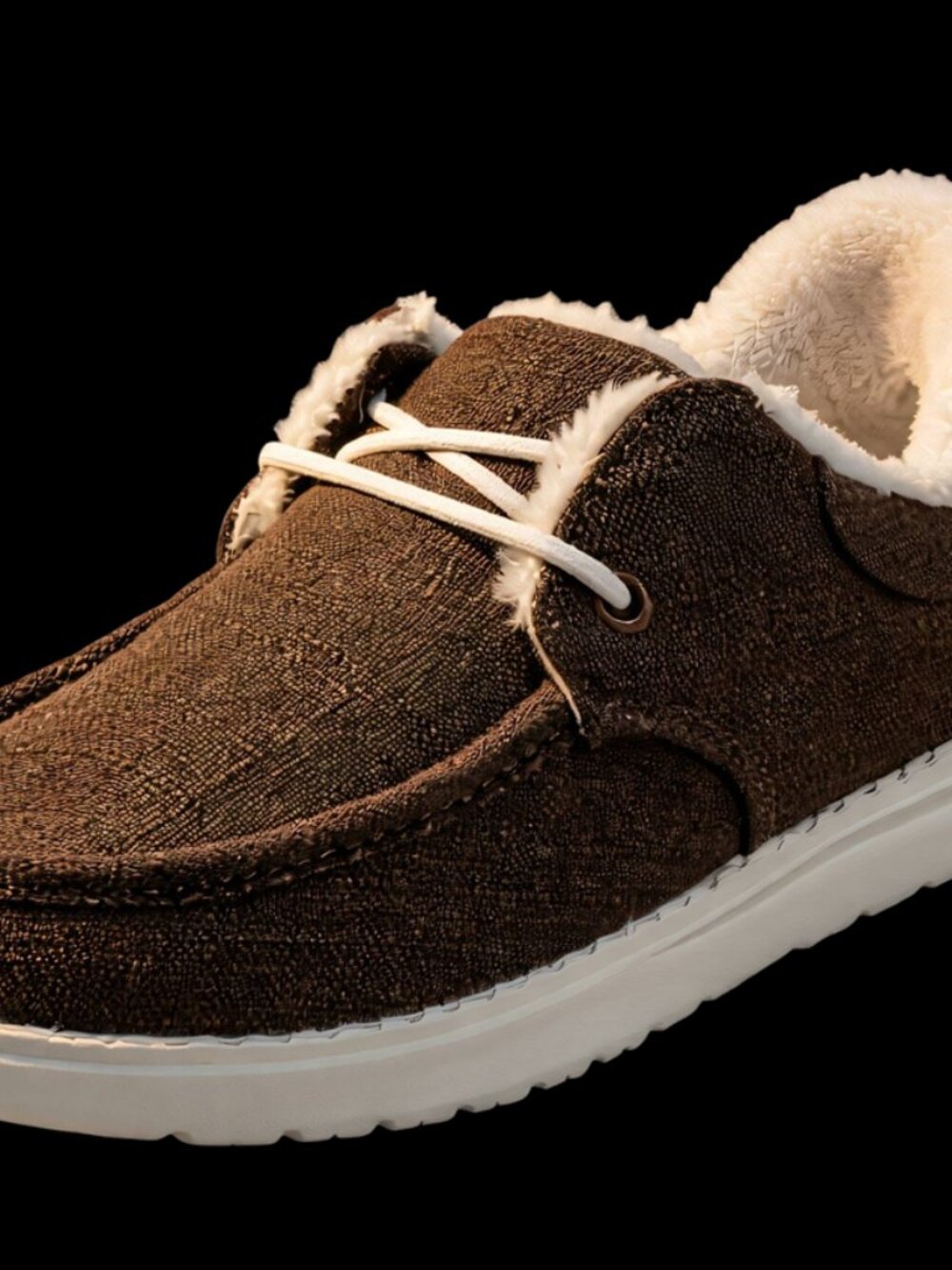 STQ Women's Orthopedic Slip On Canvas Shoes – Arch Support Faux Fur Lined Loafer